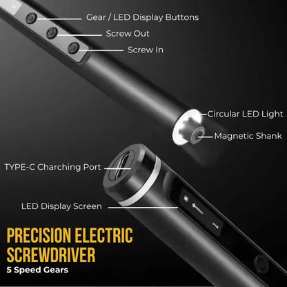 CraftDominion™ 42 in 1 Rechargeable 5-Speed Precision Electric Torque Screwdriver Set